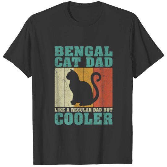 Mens Vintage Retro Bengal Cat Dad Like A Regular D T-shirt