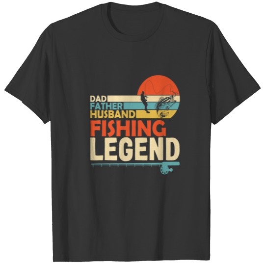 Father Husband Fishing Legend Bass Fisherman Dad F T-shirt