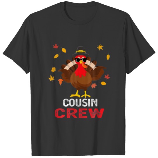 Cousin Crew Turkey Family Thanksgiving Pajamas Mat T-shirt