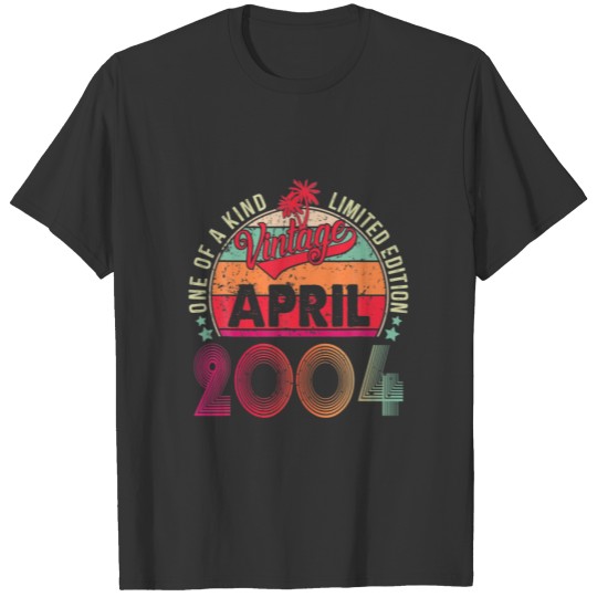 Vintage 18Th Birthday Awesome Since April 2004 T-shirt