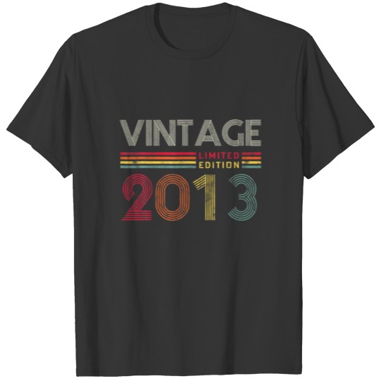 9Th Birthday Gifts Retro Vintage 2013 Limited Edit T-shirt