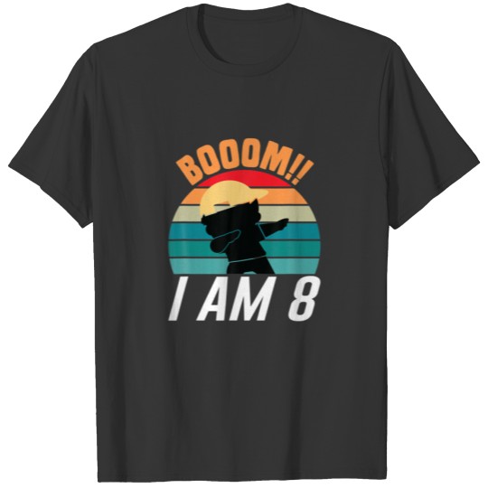 Boom I Am 8 Dabbing Boys 8Th Birthday Eight Years T-shirt