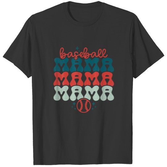 Retro Baseball Mama Baseball Mom Funny Mama Mother T-shirt