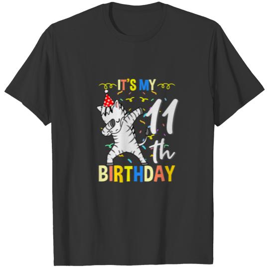 Its My 11Th Birthday Dabbing Zebra T-shirt