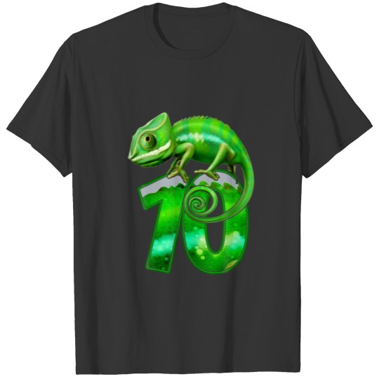 Kids 10 Years Old Lizard 10Th Birthday Party Chame T-shirt