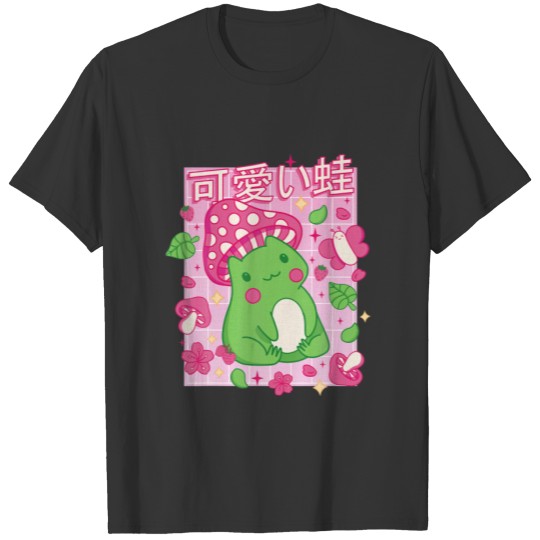 Cute Cottagecore Frog Strawberry Retro 90S Kawaii T-shirt