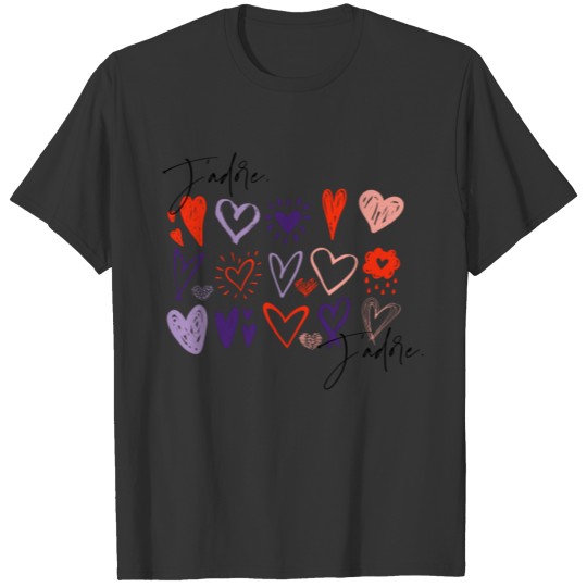 Cute, Heart , French, Red, Purple, Love T-shirt