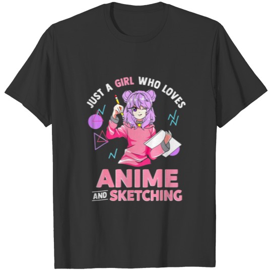 Anime Art For Women Teen Girl Anime Merch Sketch A T-shirt