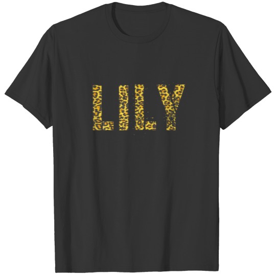 First Name LILY Leopard Print Girl Cheetah T-shirt