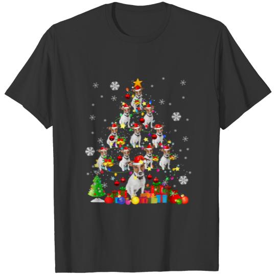 Christmas Tree Smooth Fox Terrier Christmas Santa T-shirt