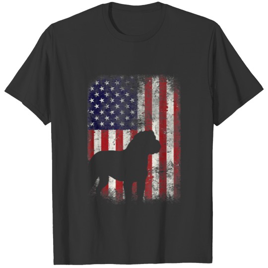 English Mastiff American Flag  USA Patriotic T-shirt