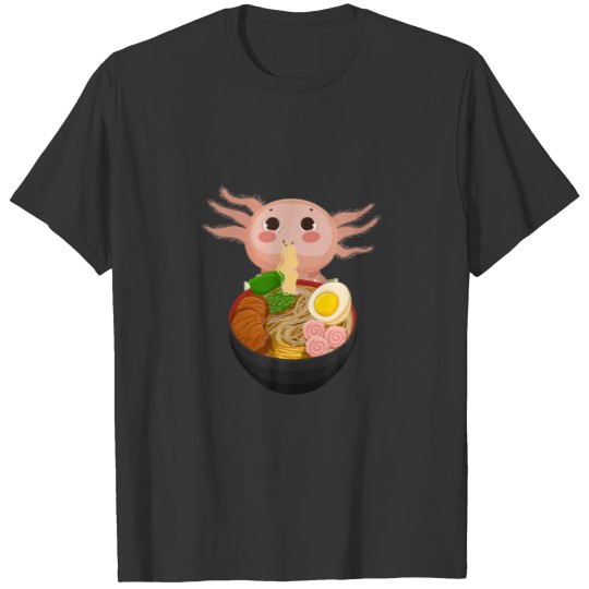 Ramen Axolotl Kawaii Anime Japanese Food Teens Lon T-shirt