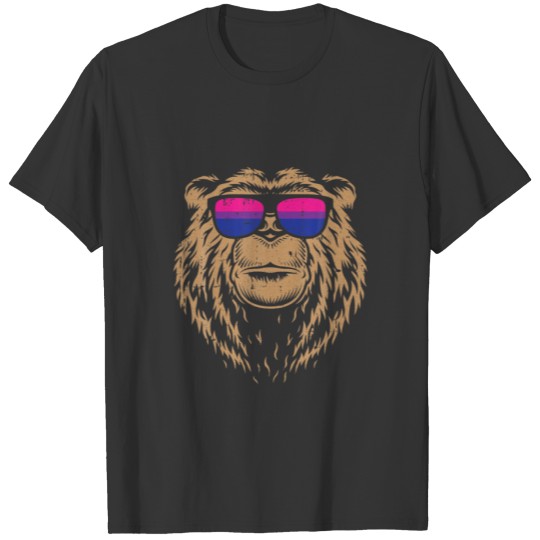Bisexual Bear LGBQ Pride Cool Sunglasses Proud All T-shirt