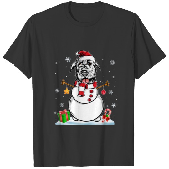 Funny Christmas Pajama Irish Wolfhound Dog Santa S T-shirt