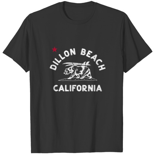 Dillon Beach California Beach Flag Bear Surf CA Vi T-shirt