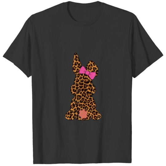 Cute Lovely Leopard Cheetah Skin Bunny Rabbit Happ T-shirt