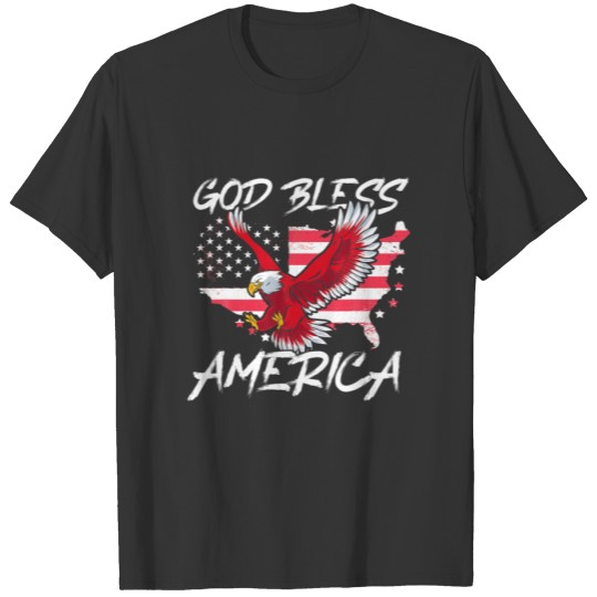 God Bless America | American Flag USA Funny 4Th Of T-shirt