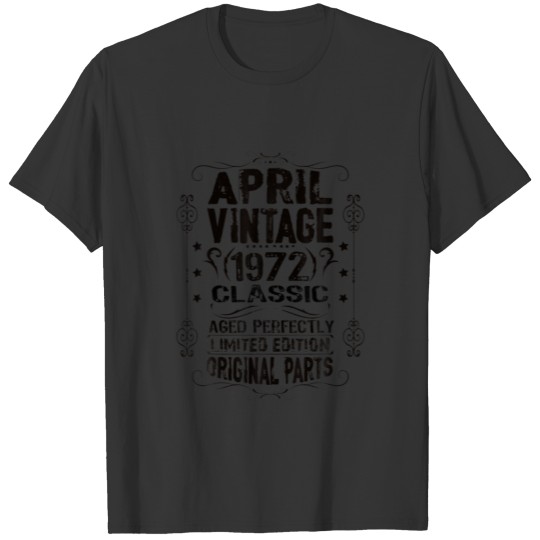 Vintage 50Th Birthday April 1972 Taurus Aries Zodi T-shirt