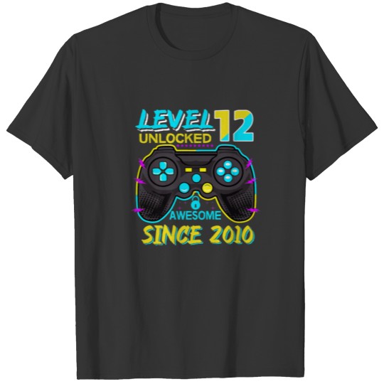 12 Year Old Video Game 12Th Birthday Boys Kids Awe T-shirt