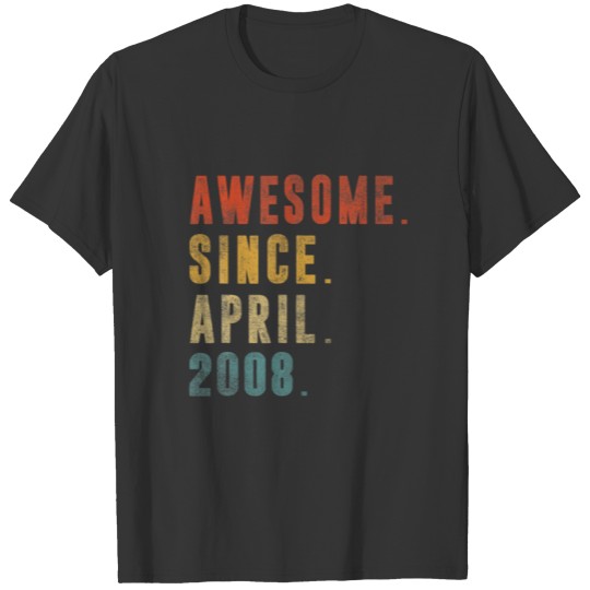14 Year Old Gifts Awesome Since April 2008 14Th Bi T-shirt