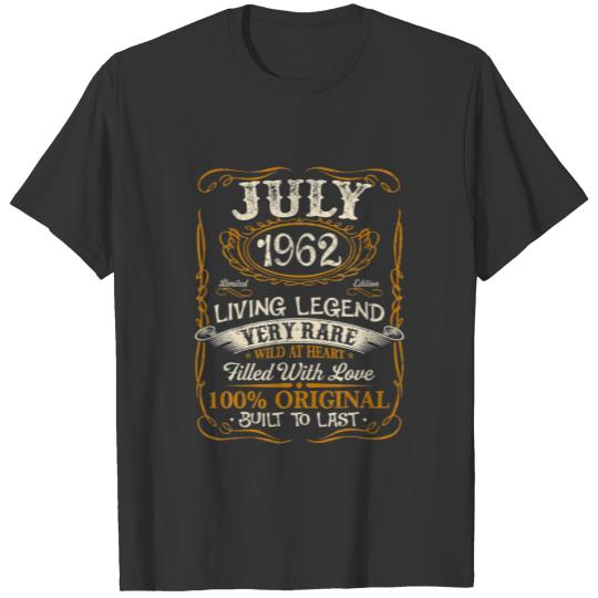 Born In July 1962 Vintage 60Th Birthday 60 Years O T-shirt