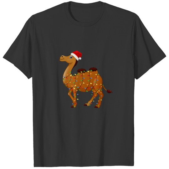 Santa Hat Camel Animal Lover Xmas Gift Ugly Camel T-shirt