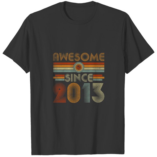 Kids 9Th Birthday Vintage Awesome Since 2013 Funny T-shirt