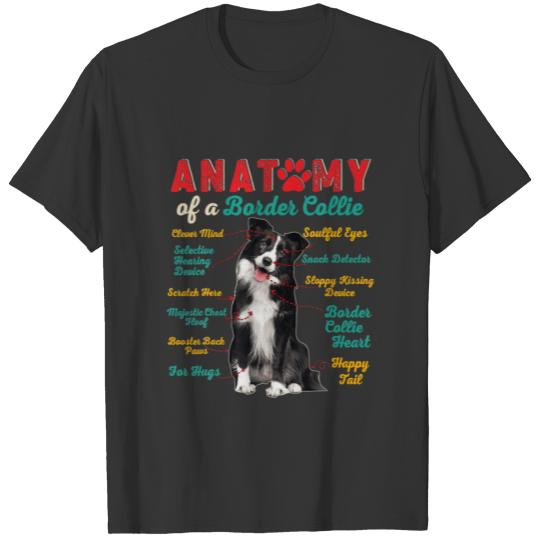 Vintage Anatomy Of A Border Collie Funny Dog Owner T-shirt