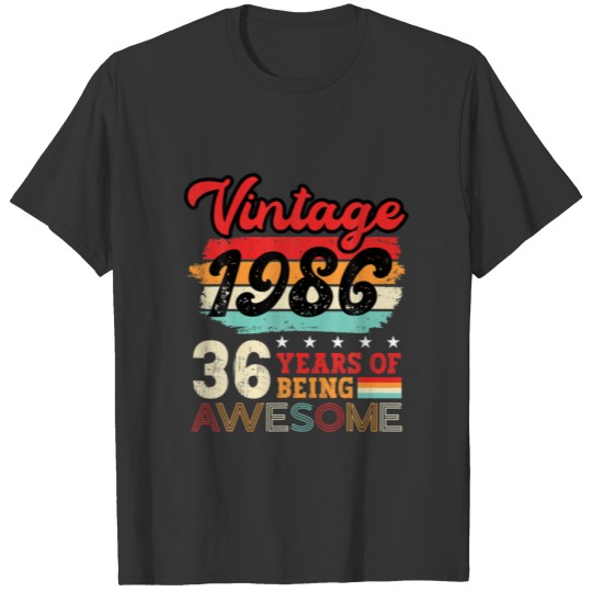 Vintage 1986 36Th Birthday Legend Bday 36 Year Old T-shirt