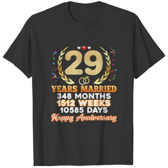 29 Years Married Happy 29Th Wedding Anniversary Co T-shirt