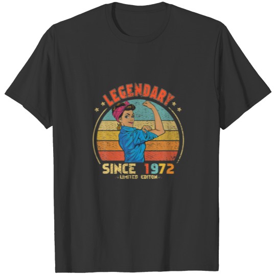 Vintage 50Th Birthday Legendary Since 1972 Birthda T-shirt