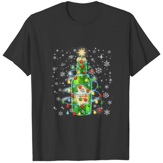 Funny Christmas Beer Tree Christmas Drinking Xmas T-shirt