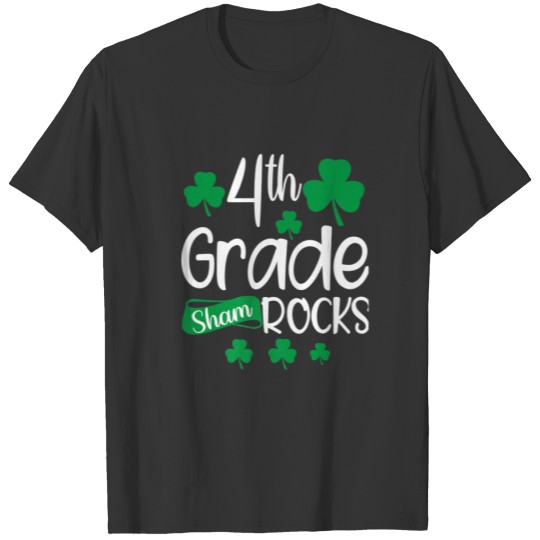 St Patricks Day For 4Th Grade Teacher Plaid Shamro T-shirt
