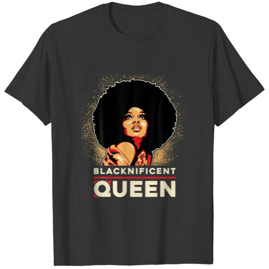 Blacknificent Queen Classy Afro African American W T-shirt