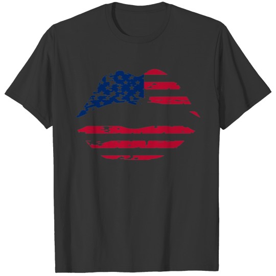 USA Flag Lips 4th of July T-shirt