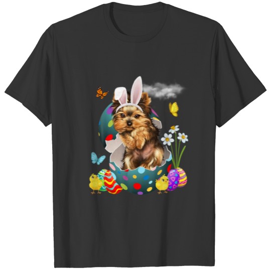 Easter Eggs Yorkshire Terrier Bunny Dog Gifts T-shirt