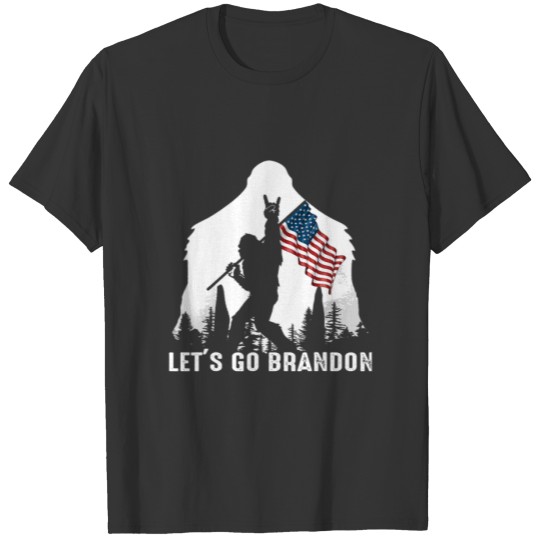 Bigfoot Let's Go Brandon US Flag T-shirt