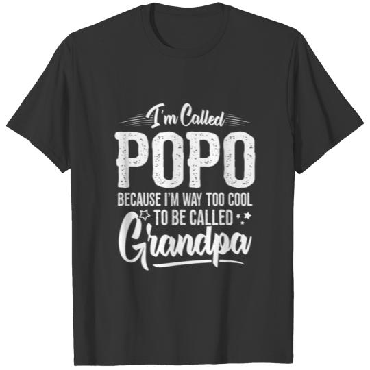 Mens Funny Popo Design Idea For Grandpa Men Father T-shirt