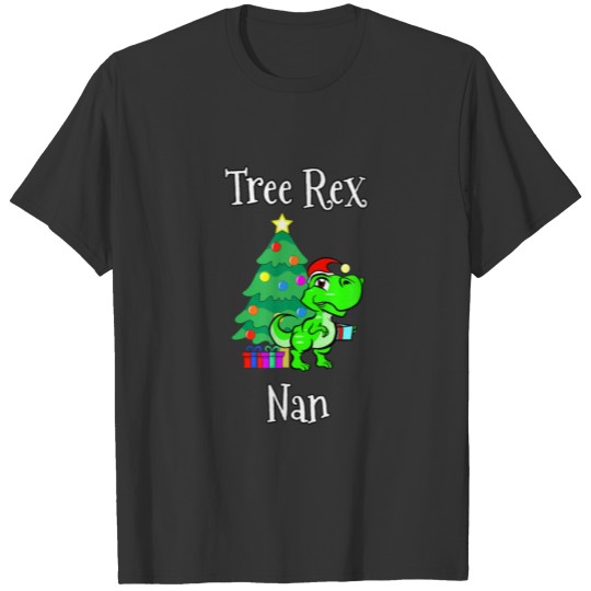 Nan Matching Rex Dinosaur Family Christmas Tree Re T-shirt