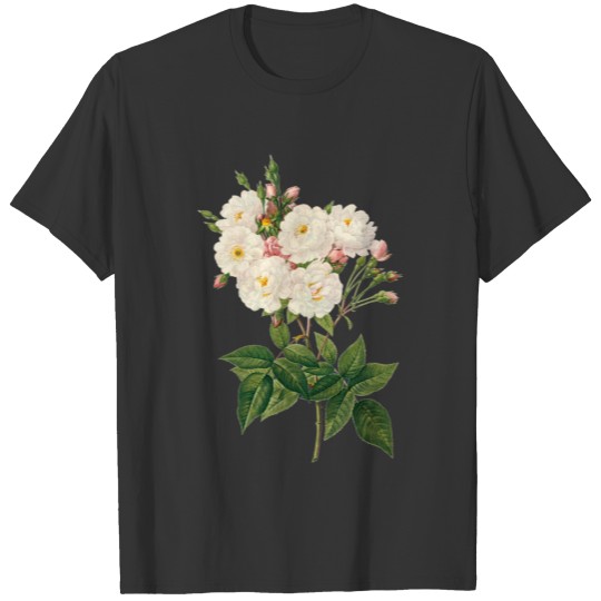 Vintage Flowers Floral Blush Noisette Rose Redoute T-shirt