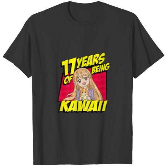 Womens 17Th Birthday Anime Girl 17 Year Of Being K T-shirt