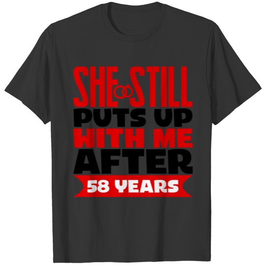 funny 58th Year Anniversary Husband T-shirt