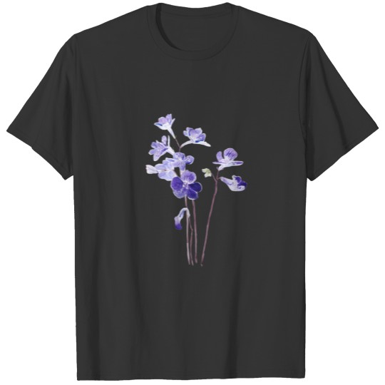 purple Cape primrose flowers watercolor T-shirt