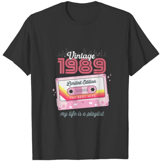 Vintage 1989 33Rd Birthday Retro Cassette Limited T-shirt