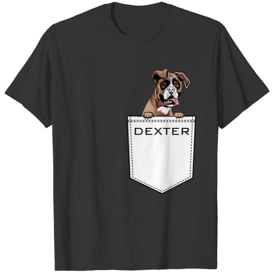 English Bulldog Upload Your Pet Name Custom Pocket T-shirt
