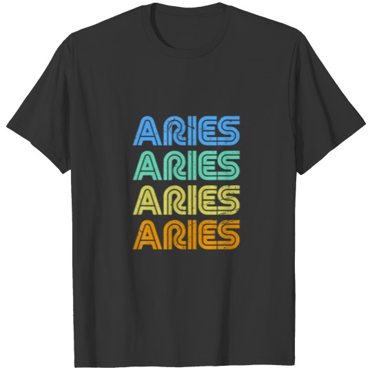 Aries Vintage Retro Zodiac Sign Aries Constellatio T-shirt