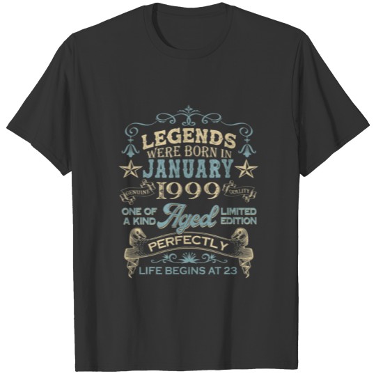 Legends Were Born In January 1999 23 Years Old 23R T-shirt