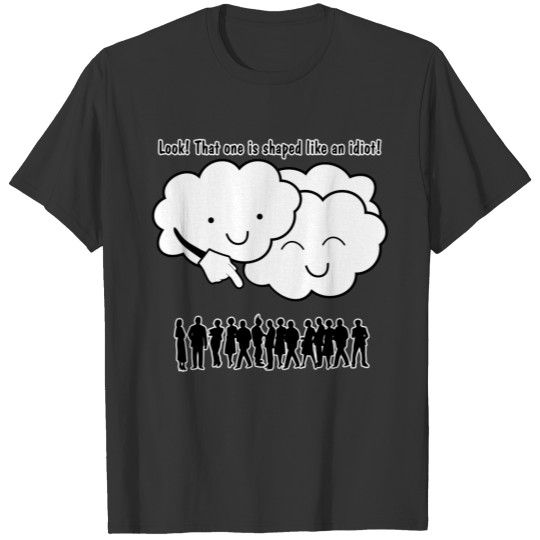Cloud Mocks Human Shapes Funny Cartoon T-shirt