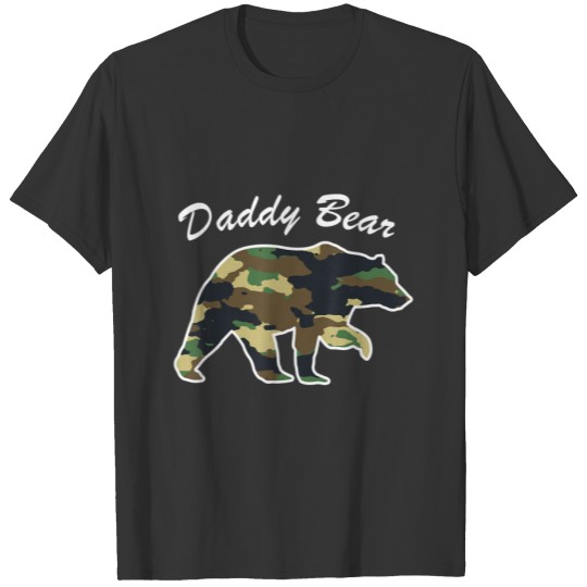 Camouflage Daddy Bear Family Hunting Camo Papa Bea T-shirt