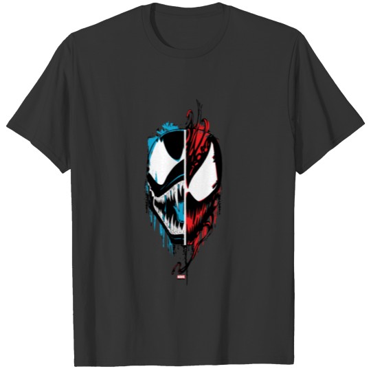 Venom and Carnage Split Inked Face Graphic T-shirt